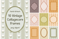 Hand-Drawn Vintage Cottagecore Frames PNG Product Image 1
