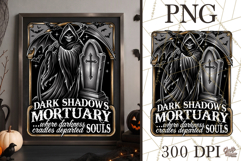 Dark Shadows Mortuary Grim Reaper Halloween Sign PNG Graphic Product Image 1