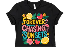 Forever Chasing Sunsets Svg | Svg Files | Shirt Svg Product Image 1