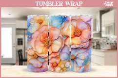 Flower Tumbler Sublimation Wrap | Alcohol Ink Tumbler Wrap Product Image 10