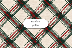 Vintage Christmas Plaid Seamless Pattern Festive Red, Green Product Image 1