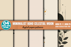 Minimalist Boho Celestial Moon Background Paper PNG Product Image 5