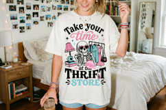 Thrifting Skeleton PNG, Funny Thrift Store Lover Retro Product Image 4
