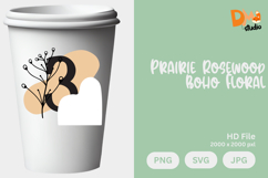 Prairie Rosewood Boho Floral Monogram Product Image 1