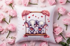 Valentine Animal On Swings Clipart, Valentine Animal Clipart Product Image 4