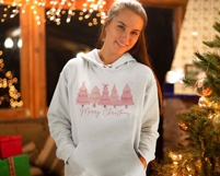 Merry Christmas Png | Pink Christmas Tree Png | Vintage Xmas Product Image 2