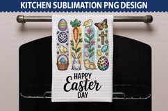 Happy Easter Day Kitchen Towel - Easter Sublimation PNG Product Image 1