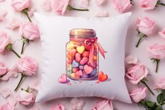 Candy Jar Watercolor Valentine Clipart, Christmas Clipart Product Image 4