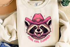 Feral Girl Summer Sublimation, Funny Raccoon Png Product Image 4