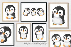 15 Bundle Watercolor Chibi Penguin Cute Kids Cold Baby White Product Image 4