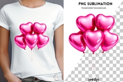 Valentine balloons png design for T-shirts Product Image 4