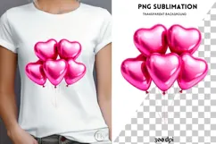 Valentine balloons png design for T-shirts Product Image 4