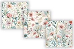 Wildflowers Pastels Seamless Pattern, Boho Floral Pattern Product Image 4