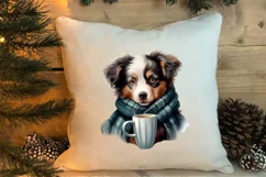Christmas Dog And Coffee Clipart, Christmas Clipart Product Image 4