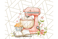 Cottagecore Kitchen Mixer, Apron PNG Clipart, Retro Floral Product Image 4