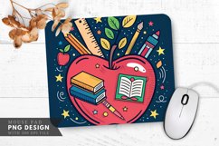 Funky Apple and Vibrant Learning Tools Mouse Pad PNG Product Image 1