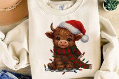 Cute Buffalo Sublimation,Yarn Crochet Christmas Png Product Image 4