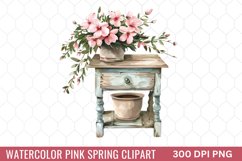 Watercolor Pink Spring Clipart Product Image 1