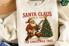 Retro Christmas Music Santa Sublimation, Christmas Png Product Image 4