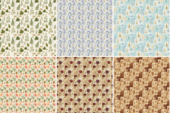 Cottagecore Herbarium Digital Paper,Pressed Flower Pattern Product Image 4