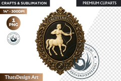 Vintage Zodiac Cameo Clipart Antique Horoscope Graphics PNG Product Image 1