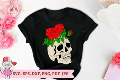 Skull with Roses Svg, Layered Svg, Sugar Skull Svg Product Image 8