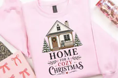 Home For A Cozy Christmas PNG Sublimation Design - Rustic Product Image 2