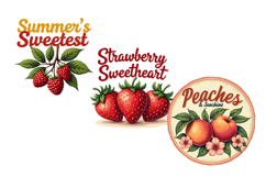 Retro Summer Fruits PNG Bundle | Vintage Fruit Sublimation Product Image 4