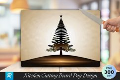 Minimalist Christmas Tree Acacia Cutting Board PNG Design Product Image 1
