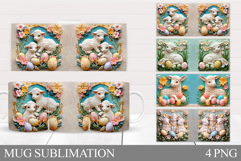 Lamb Easter Mug Sublimation. Easter Mug Design Product Image 1