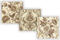 Vintage Sepia French Toile Digital Paper, Classic French Product Image 4