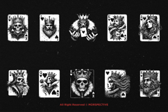 10 Bundle Dark Art Heart Card King Queen Love Skull Playing Product Image 6