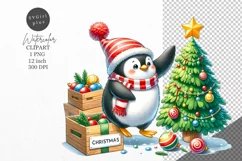 Christmas clipart, Penguin clipart, Winter clipart Product Image 1