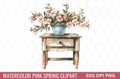Watercolor Pink Spring Clipart Product Image 1