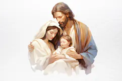 Christmas Nativity Watercolor Clipart PNG Product Image 4