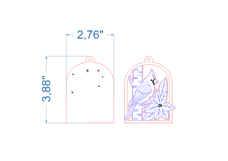 Cardinal Christmas Ornament SVG laser cut file for Glowforge Product Image 4