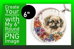 Whimsical Round Dog Sublimation Keychain Product Image 1