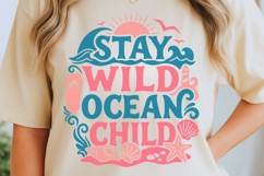 Stay Wild Ocean Child Svg, Retro Summer Svg, Beach Life Svg. Product Image 6