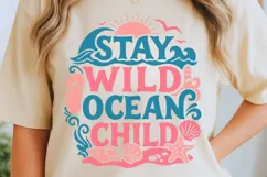Stay Wild Ocean Child Svg, Retro Summer Svg, Beach Life Svg. Product Image 6