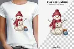 Yarn snowman png design for T-shirts Product Image 4