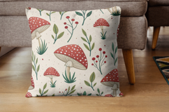 Scandinavian Mushroom Folk Hygge Paper, Digital Paper Product Image 4