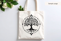 Hand Drawn Tree Of Life Circle Frame SVG Product Image 4