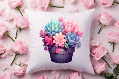 Pink Valentine Succulent Pot Clipart Product Image 4