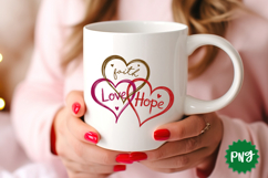 Faith Hope Love Hearts PNG Design, PNG Sublimation design Product Image 5