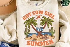 Hot Cow Girl Summer Sublimation, Retro Summer Png Product Image 4