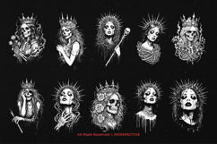 10 Bundle Dark Art Dark Queen Skull Princess Skeleton Girl Product Image 6