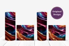Liquid Waves Tumbler Sublimation, Shimmer Tumbler PNG Product Image 4
