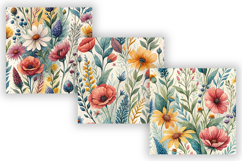 Floral Seamless Patterns, Watercolor Wildflower Pattern Product Image 4