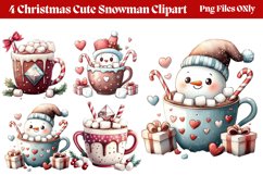 Christmas Cute-Snowman Clipart PNG Product Image 1