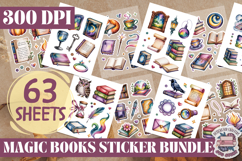 Magic Books sticker Sheet Bundle 63 Sheets Book Lover Read Product Image 3